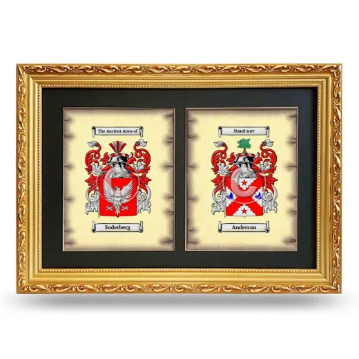 Double Coat of Arms Framed - Gold