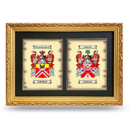 Double Coat of Arms Framed - Gold
