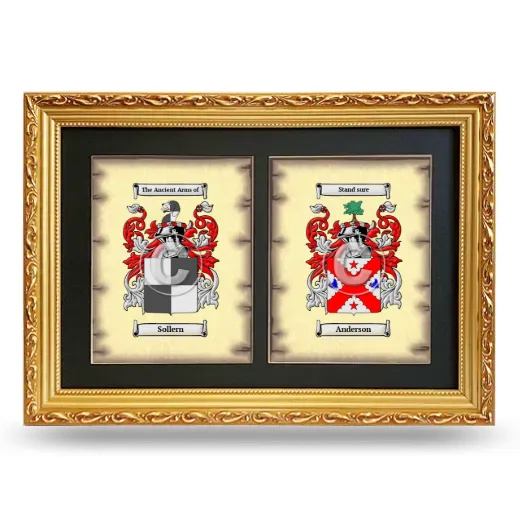 Double Coat of Arms Framed - Gold