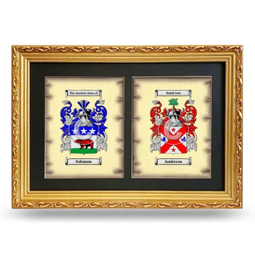 Double Coat of Arms Framed - Gold