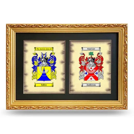Double Coat of Arms Framed - Gold
