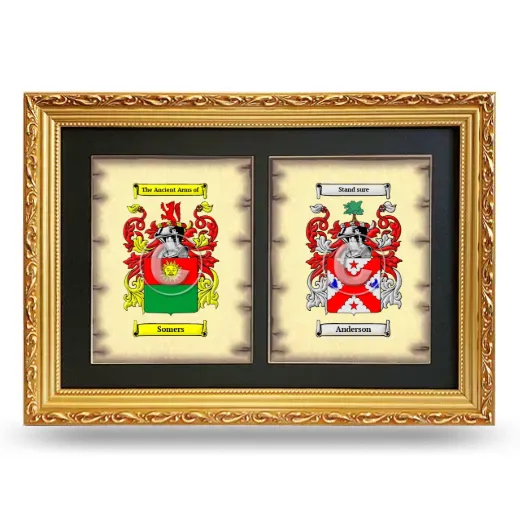 Double Coat of Arms Framed - Gold