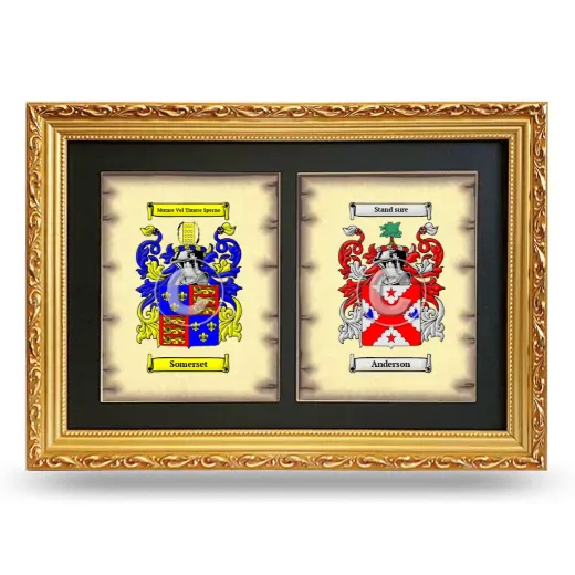 Double Coat of Arms Framed - Gold