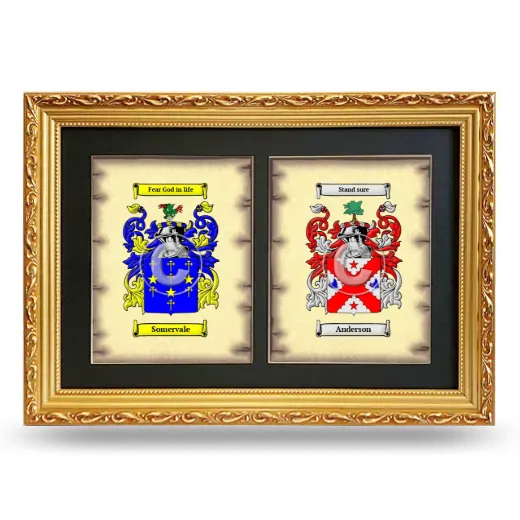 Double Coat of Arms Framed - Gold