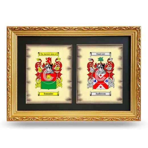 Double Coat of Arms Framed - Gold