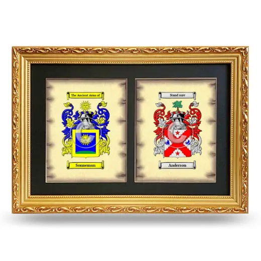 Double Coat of Arms Framed - Gold