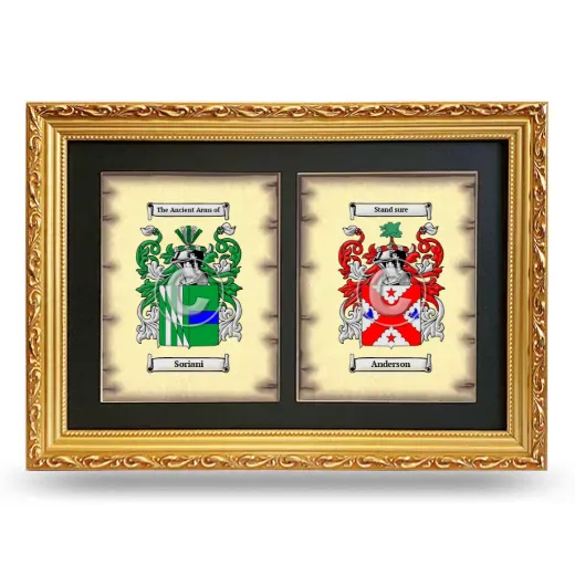 Double Coat of Arms Framed - Gold
