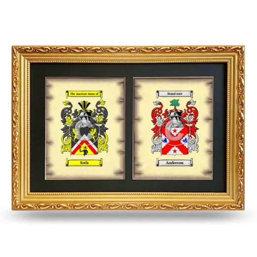 Double Coat of Arms Framed - Gold