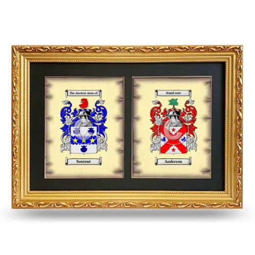 Double Coat of Arms Framed - Gold