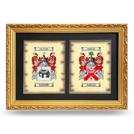 Double Coat of Arms Framed - Gold