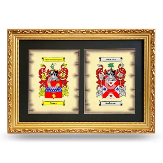 Double Coat of Arms Framed - Gold