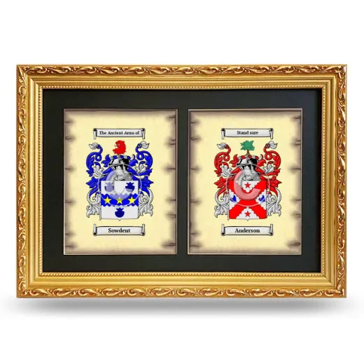 Double Coat of Arms Framed - Gold
