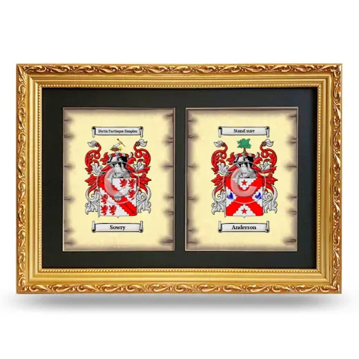 Double Coat of Arms Framed - Gold
