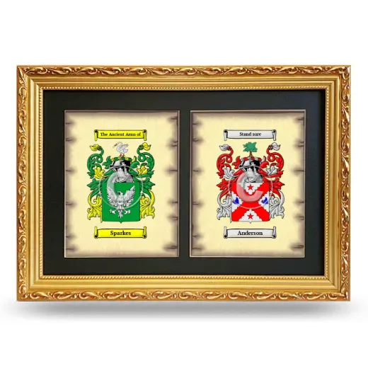 Double Coat of Arms Framed - Gold