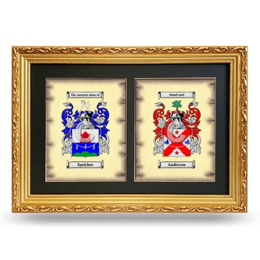 Double Coat of Arms Framed - Gold