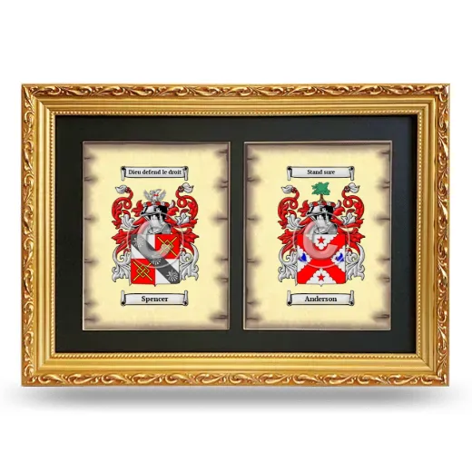 Double Coat of Arms Framed - Gold