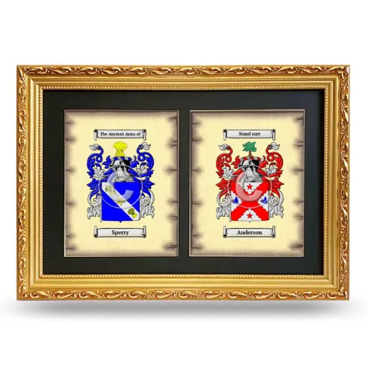 Double Coat of Arms Framed - Gold