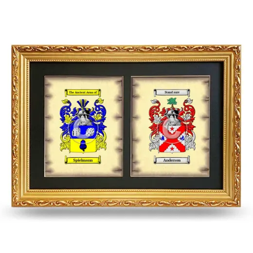 Double Coat of Arms Framed - Gold