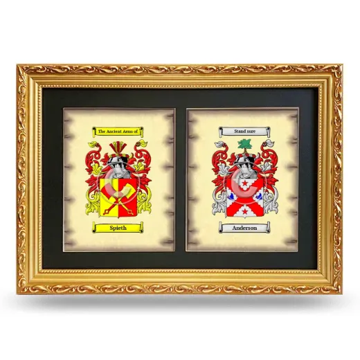 Double Coat of Arms Framed - Gold