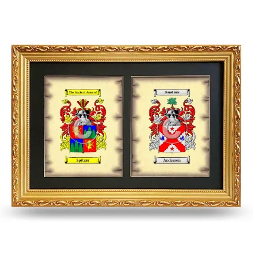 Double Coat of Arms Framed - Gold