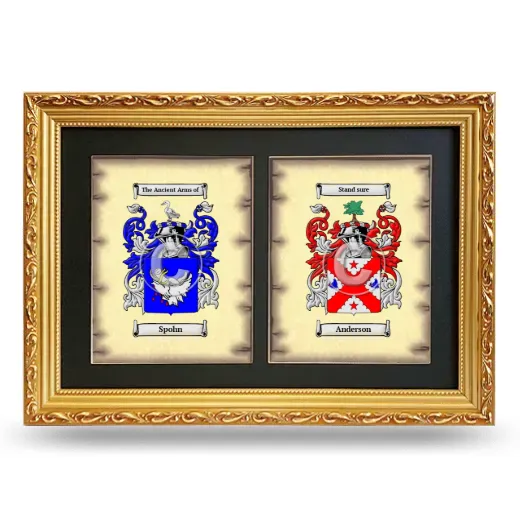 Double Coat of Arms Framed - Gold