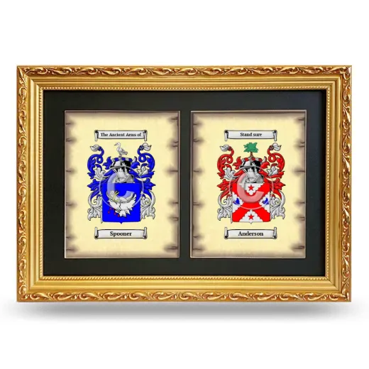Double Coat of Arms Framed - Gold