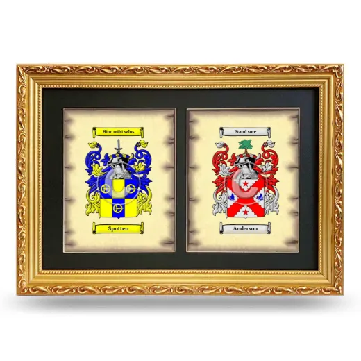 Double Coat of Arms Framed - Gold