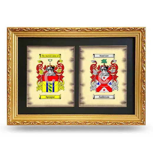 Double Coat of Arms Framed - Gold