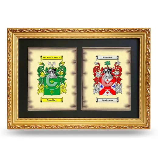 Double Coat of Arms Framed - Gold