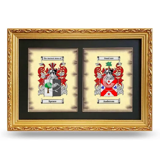 Double Coat of Arms Framed - Gold