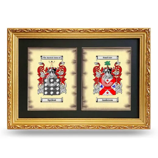 Double Coat of Arms Framed - Gold