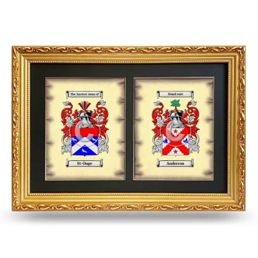 Double Coat of Arms Framed - Gold