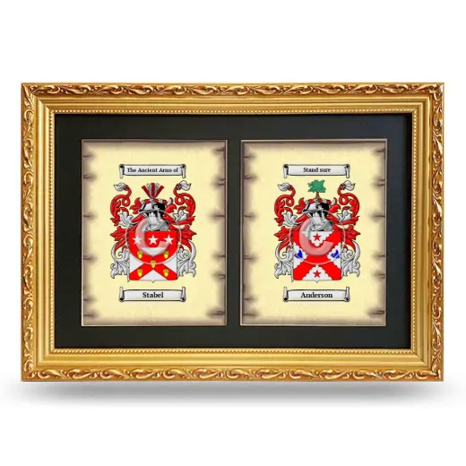 Double Coat of Arms Framed - Gold