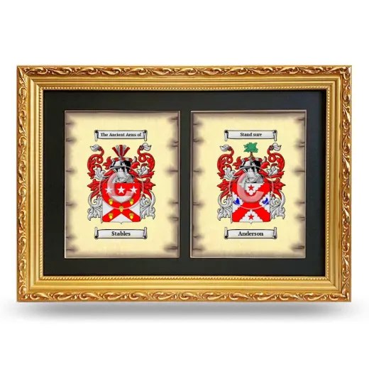 Double Coat of Arms Framed - Gold