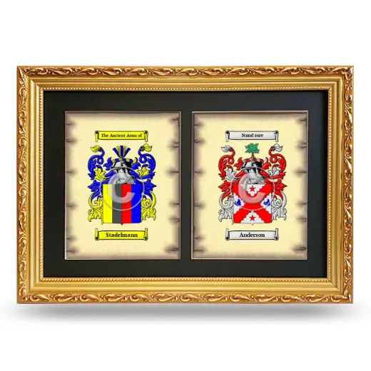 Double Coat of Arms Framed - Gold