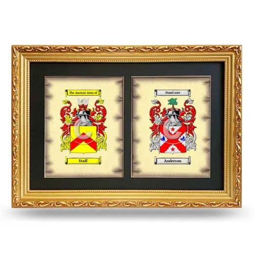 Double Coat of Arms Framed - Gold
