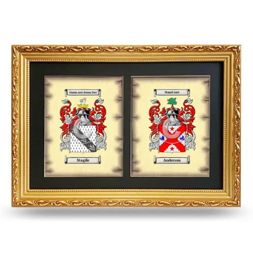 Double Coat of Arms Framed - Gold