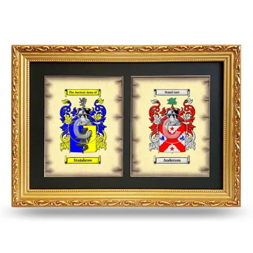 Double Coat of Arms Framed - Gold