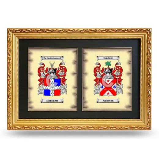 Double Coat of Arms Framed - Gold