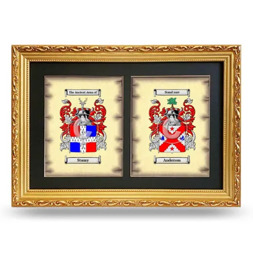 Double Coat of Arms Framed - Gold