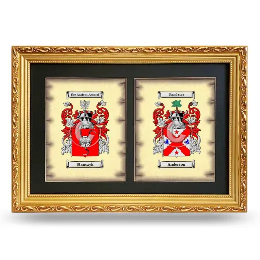 Double Coat of Arms Framed - Gold