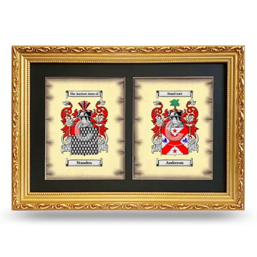 Double Coat of Arms Framed - Gold