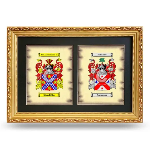 Double Coat of Arms Framed - Gold