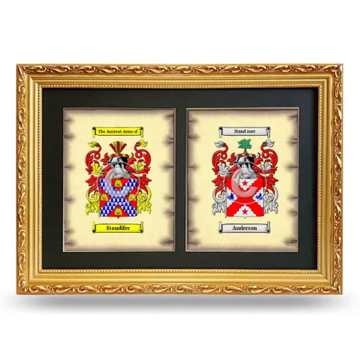 Double Coat of Arms Framed - Gold