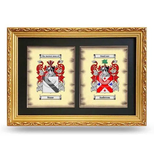 Double Coat of Arms Framed - Gold