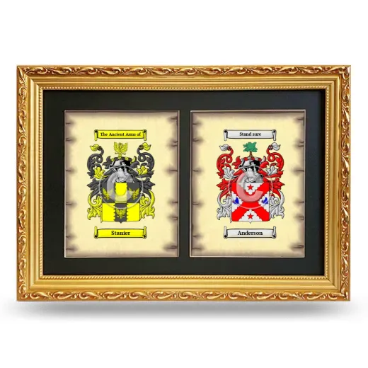 Double Coat of Arms Framed - Gold