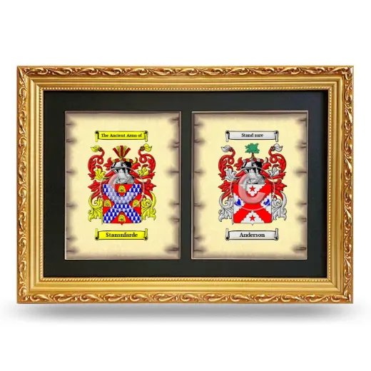 Double Coat of Arms Framed - Gold