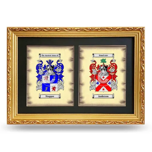 Double Coat of Arms Framed - Gold