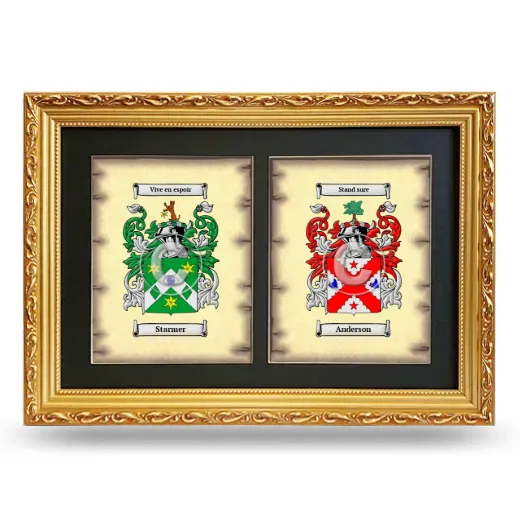 Double Coat of Arms Framed - Gold