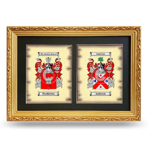 Double Coat of Arms Framed - Gold